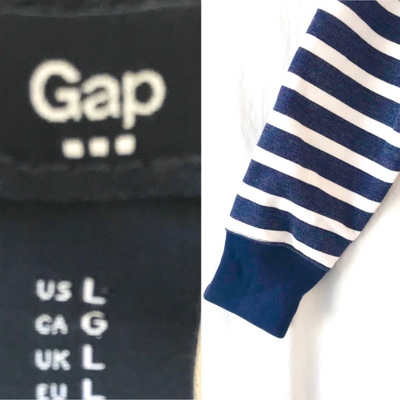 GAP NWOT Navy/White Striped Full Zip Sweatshirt - Picture 7 of 8